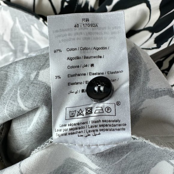 La Fée Maraboutée White and Black Leaf-Print Tie-Waist Shirtdress - Picture 9 of 9